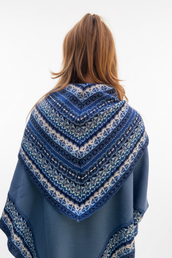 Sky Blue Alpaca Poncho