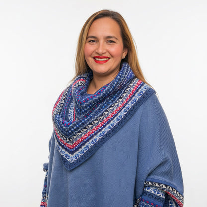 Blue Alpaca Poncho
