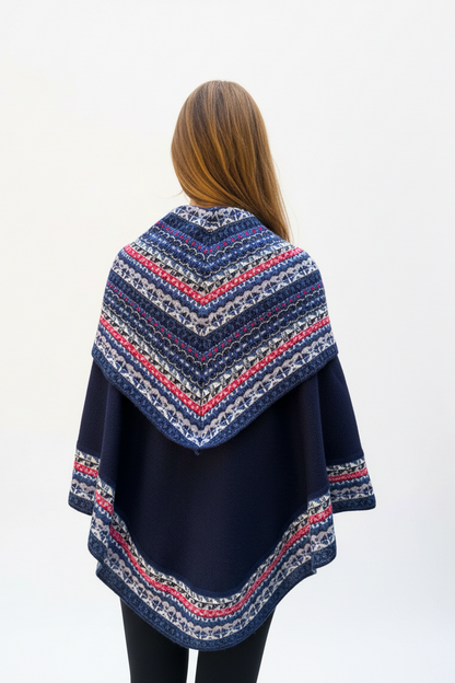 Navy Blue Alpaca Poncho