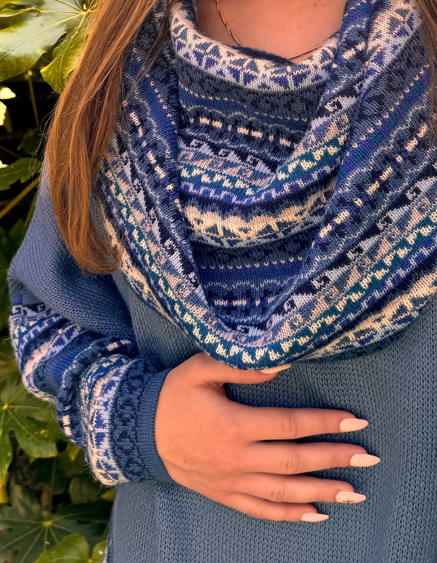 Sky Blue Alpaca Poncho