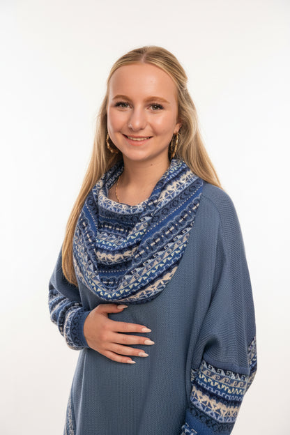 Sky Blue Alpaca Poncho