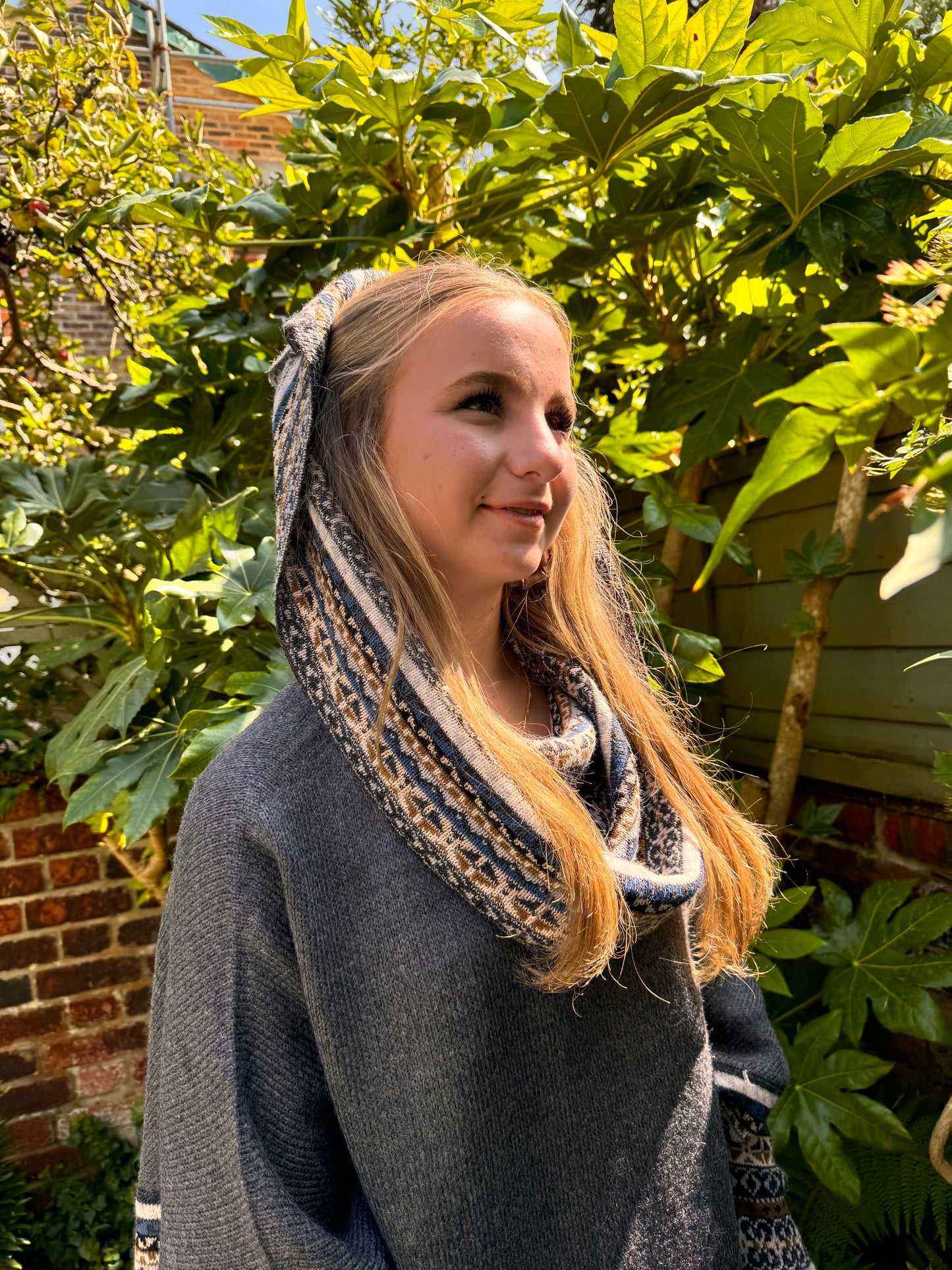 Grey Alpaca Poncho