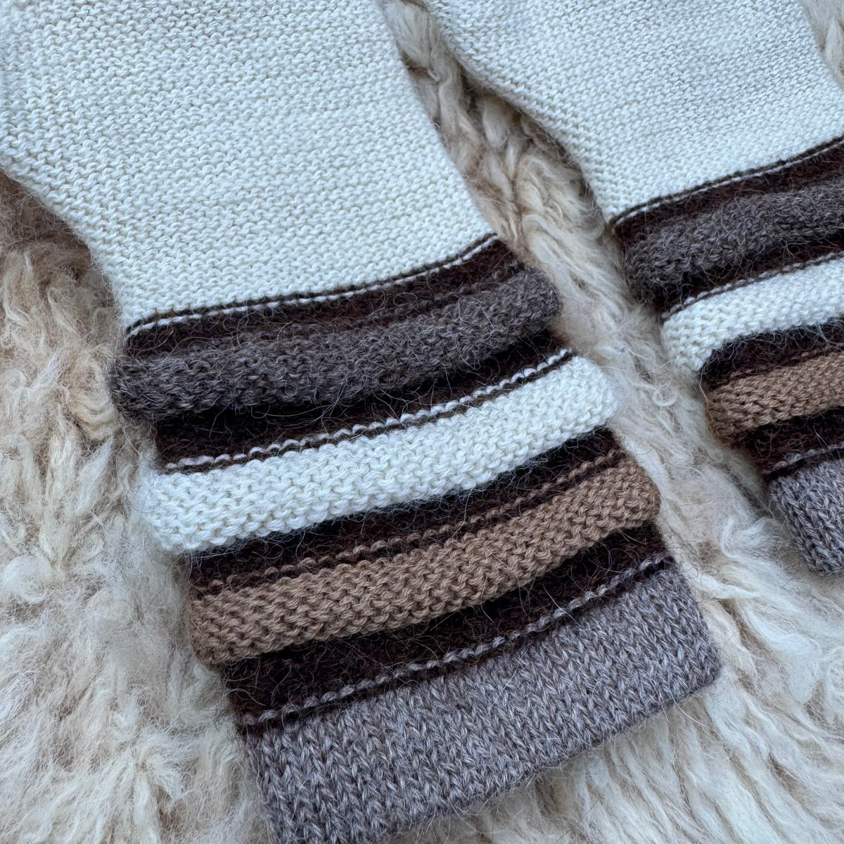 Cream Baby Alpaca Fingerless Gloves | Natural Ivory Wrist Warmers