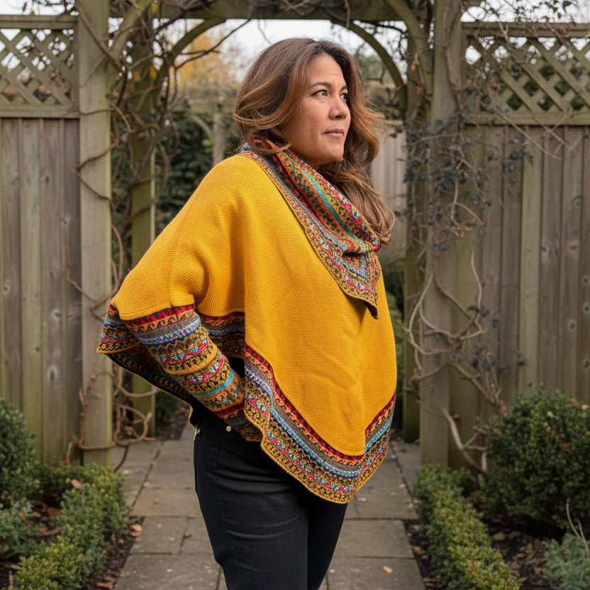 Mustard Alpaca Poncho