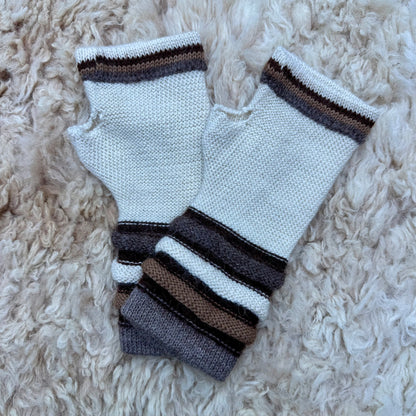 Cream Baby Alpaca Fingerless Gloves | Natural Ivory Wrist Warmers