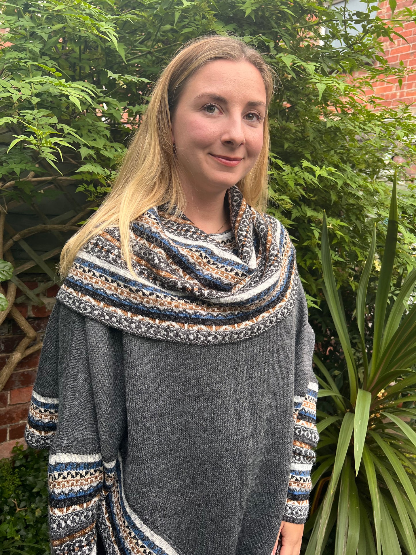 Grey Alpaca Poncho