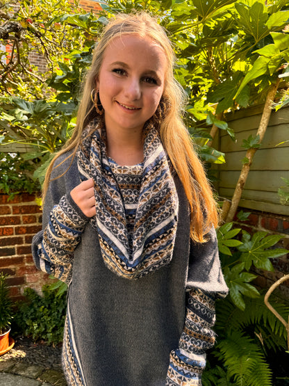 Grey Alpaca Poncho