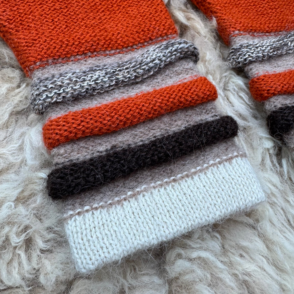 Terracotta Baby Alpaca Fingerless Gloves | 100% Baby Alpaca