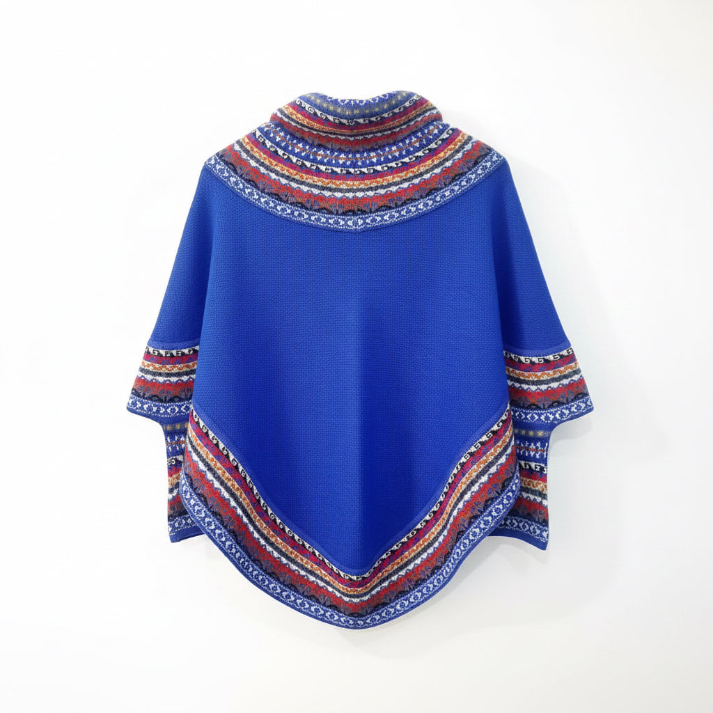 Bright Blue Alpaca Poncho