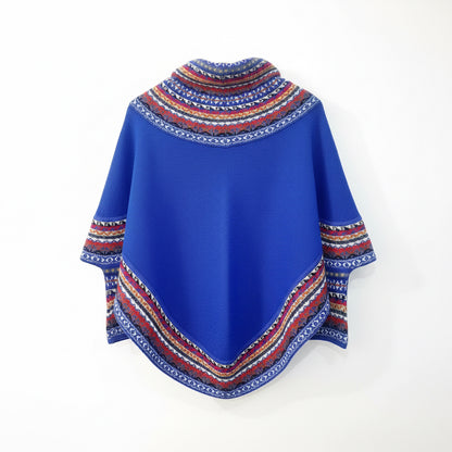Bright Blue Alpaca Poncho