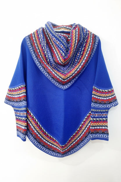 Bright Blue Alpaca Poncho
