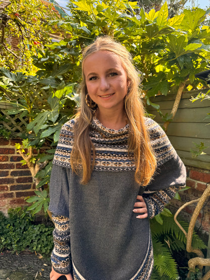 Grey Alpaca Poncho