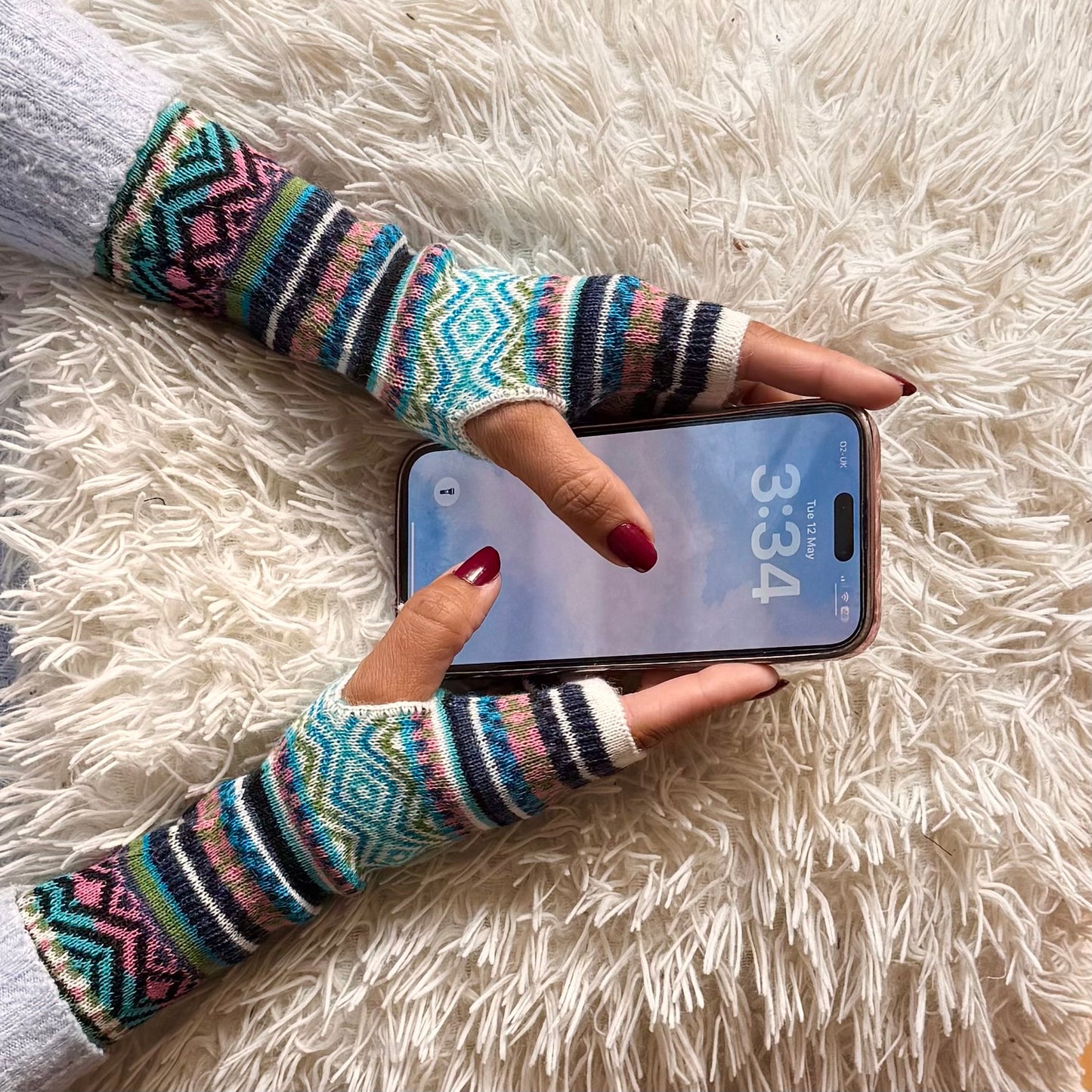 Alpaca Fingerless Gloves - Fair Isle Style (Copy)