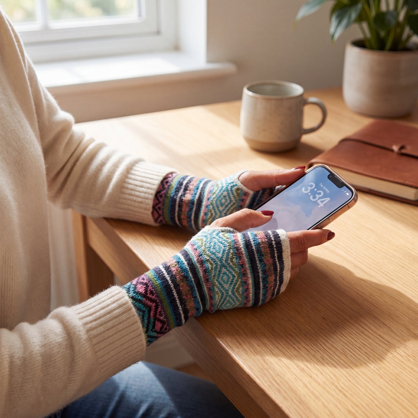 Alpaca Fingerless Gloves - Fair Isle Style (Copy)
