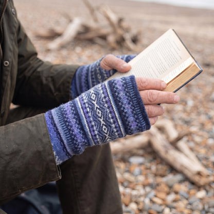 Alpaca Fingerless Gloves - Fair Isle Style