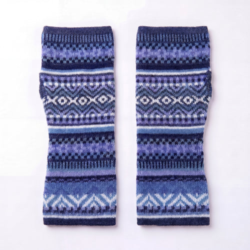 Alpaca Fingerless Gloves - Fair Isle Style