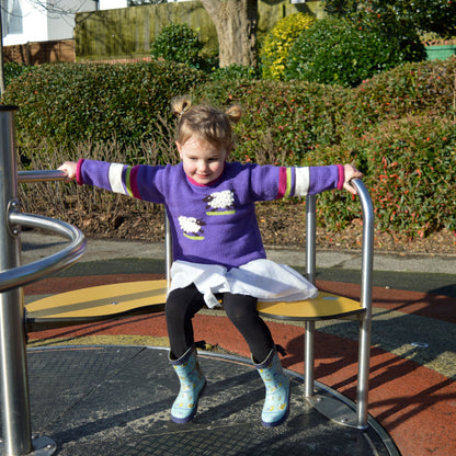 Violet Purple Sheep Hand-Embroidered Alpaca Kids Jumper, photo 3