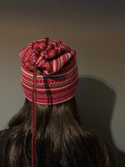 Andean Red Tones Baby Alpaca Snood & Slouch Hat, photo 6