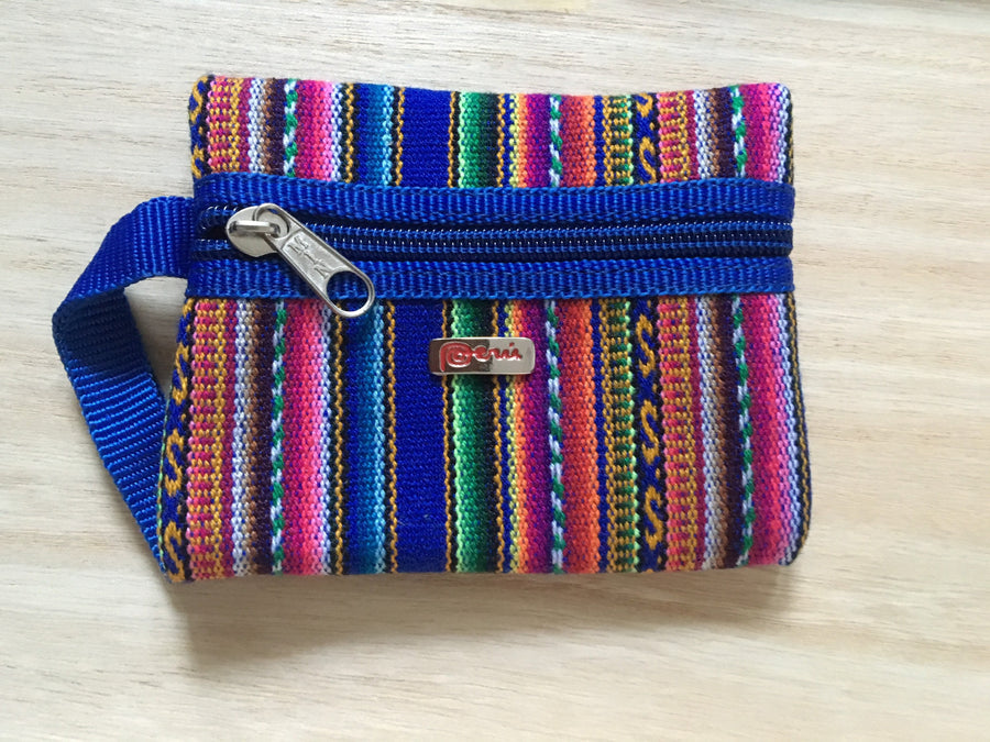 Rainbow Stripe Peruvian Zip Coin Purse