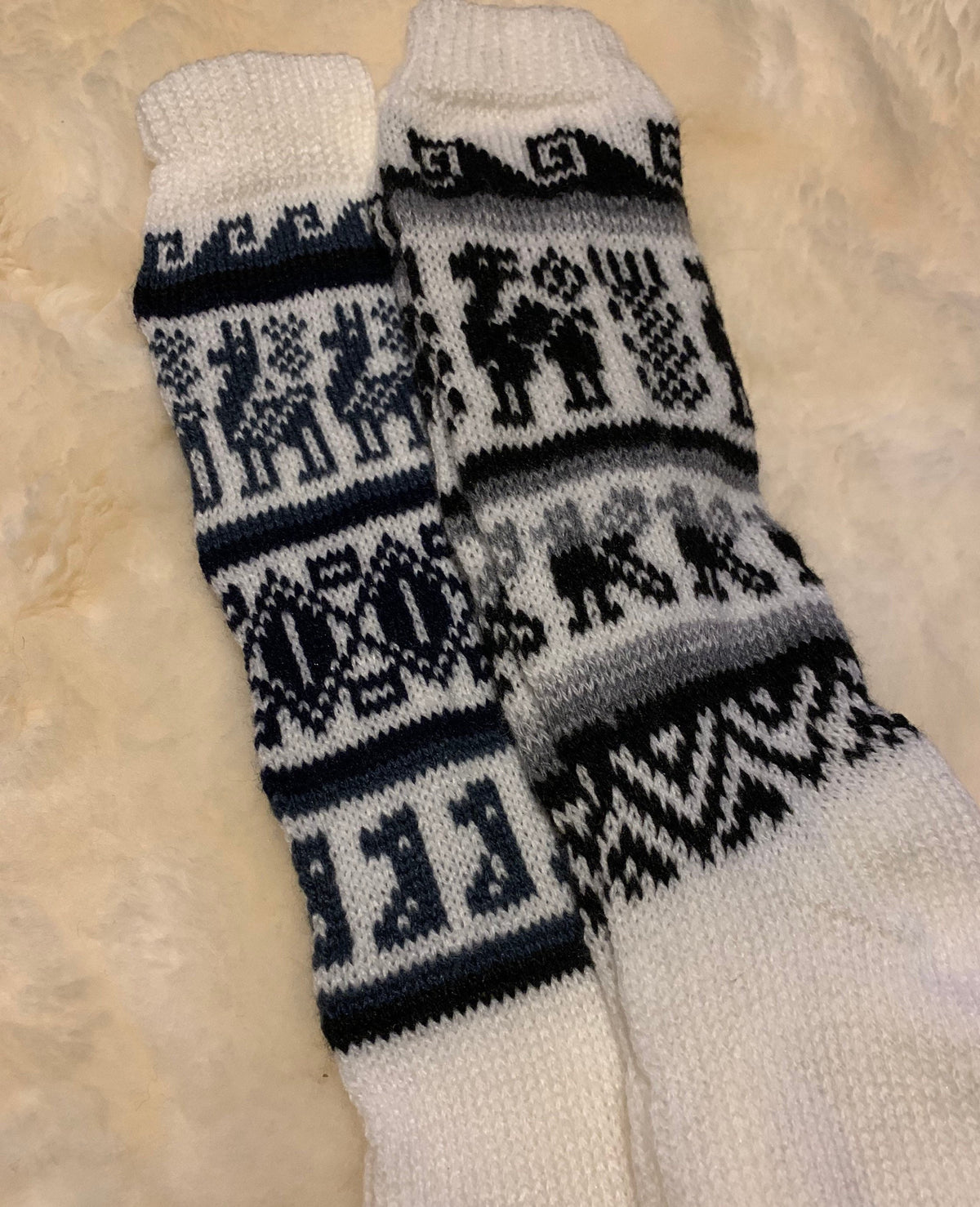 Llama Pattern Long Alpaca Wellie Socks, photo 5