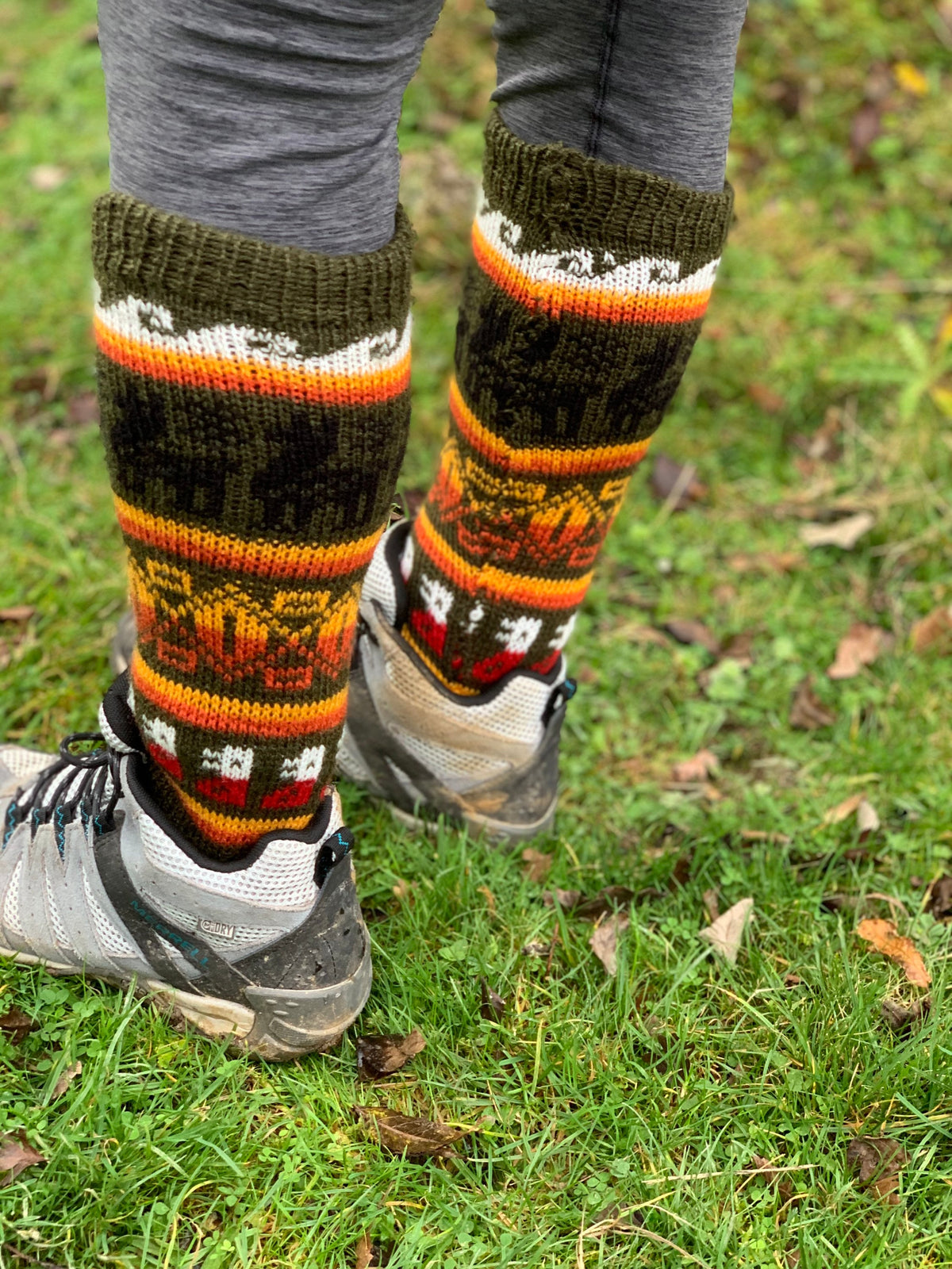 Llama Pattern Long Alpaca Wellie Socks, photo 2