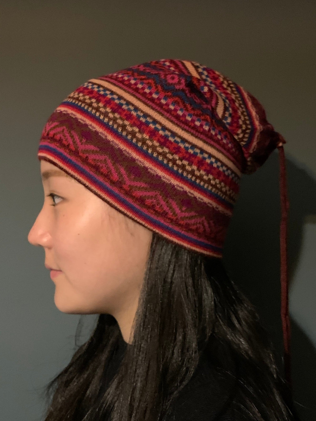 Andean Red Tones Baby Alpaca Snood & Slouch Hat, photo 2