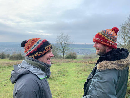 Burgundy Fair Isle Alpaca Bobble Hat, photo 2