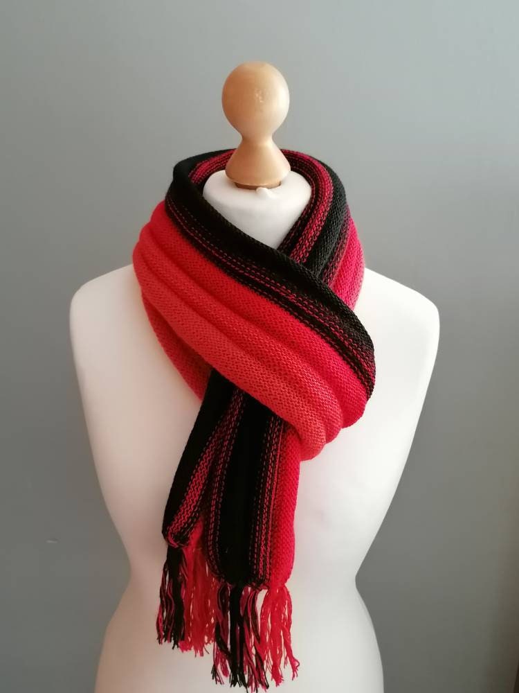 Autumn Tones Ombre Stripe Alpaca Blend Scarf, photo 2