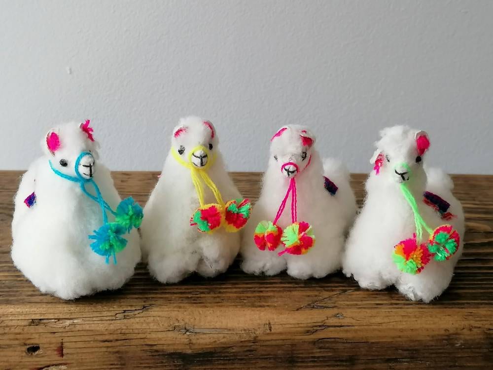 White Pom-Pom Andean Alpaca Ornament, photo 2