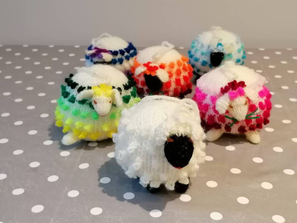 Hand-Knitted Bobble Sheep Hanging Ornament