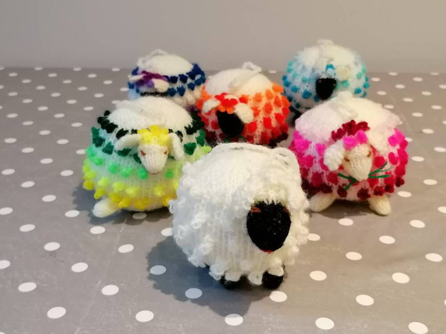 Hand-Knitted Bobble Sheep Hanging Ornament