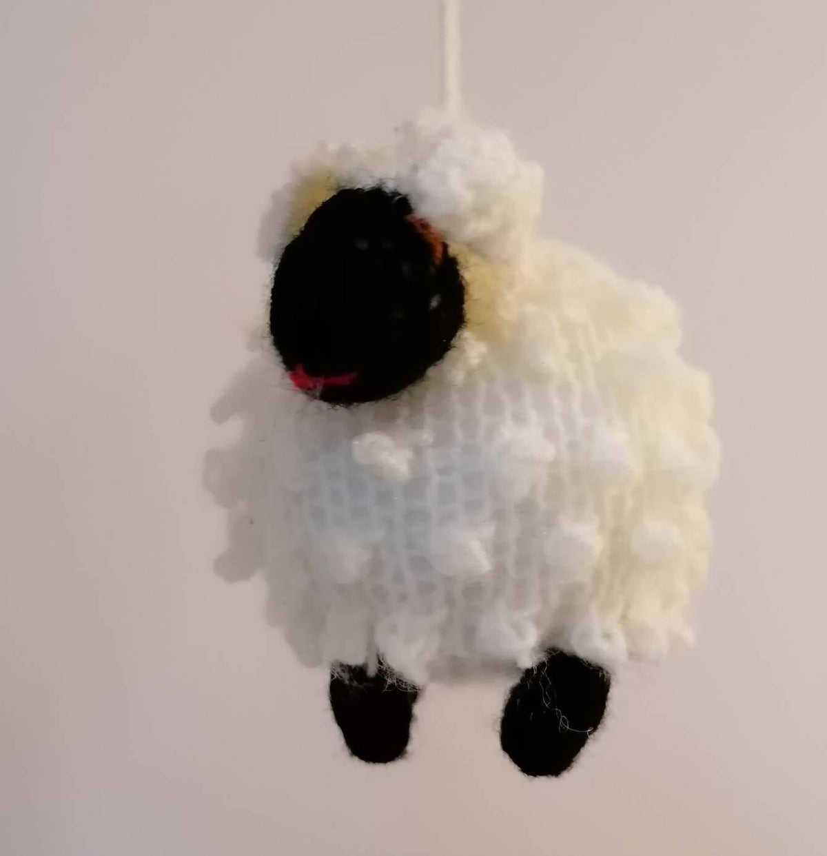 Hand-Knitted Bobble Sheep Hanging Ornament, photo 3
