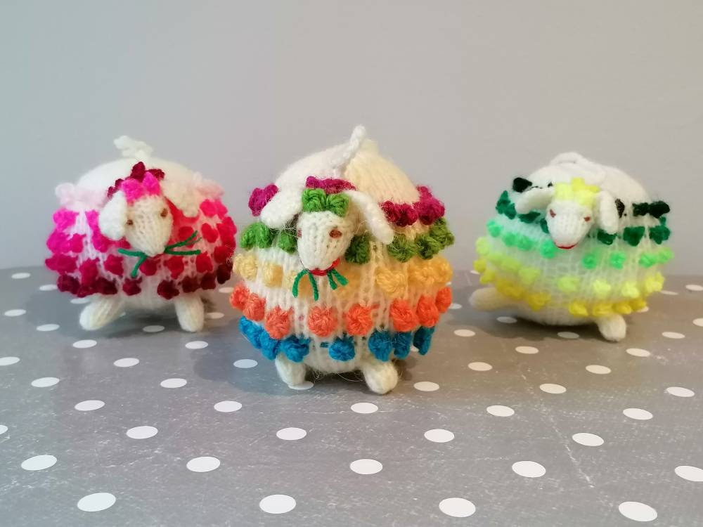 Hand-Knitted Bobble Sheep Hanging Ornament, photo 9