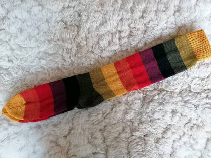 Rainbow Striped Long Alpaca Wellie Socks, photo 2