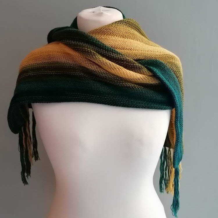 Green Ombre Stripe Alpaca Blend Scarf, photo 9