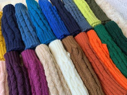 Cable Knit Alpaca Fingerless Gloves - Choose Your Colour