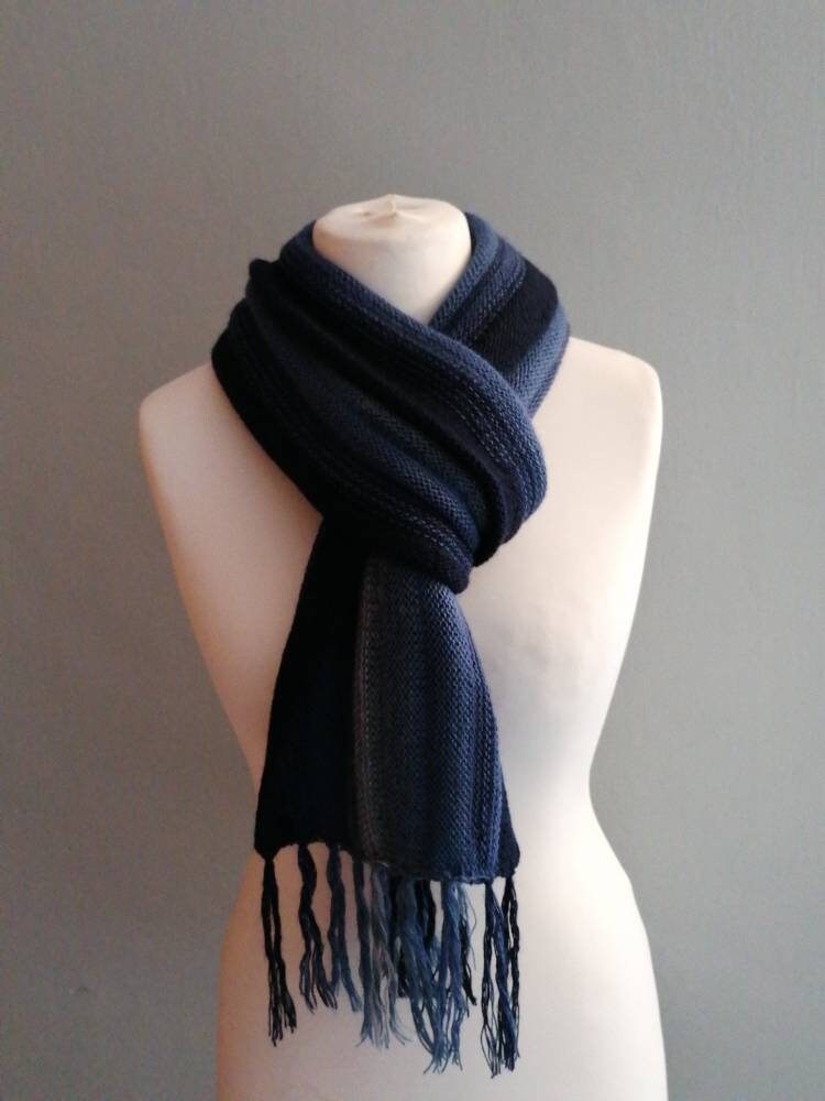 Grey Ombre Stripe Alpaca Blend Scarf, photo 2