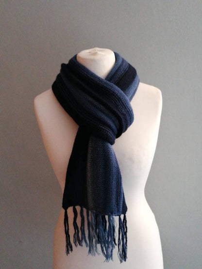 Grey Ombre Stripe Alpaca Blend Scarf, photo 2