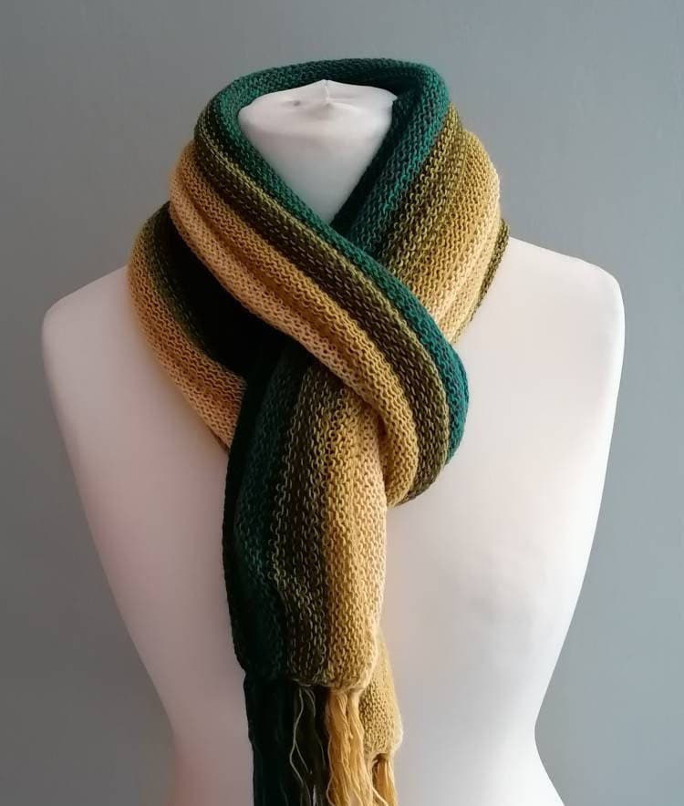 Green Ombre Stripe Alpaca Blend Scarf, photo 2