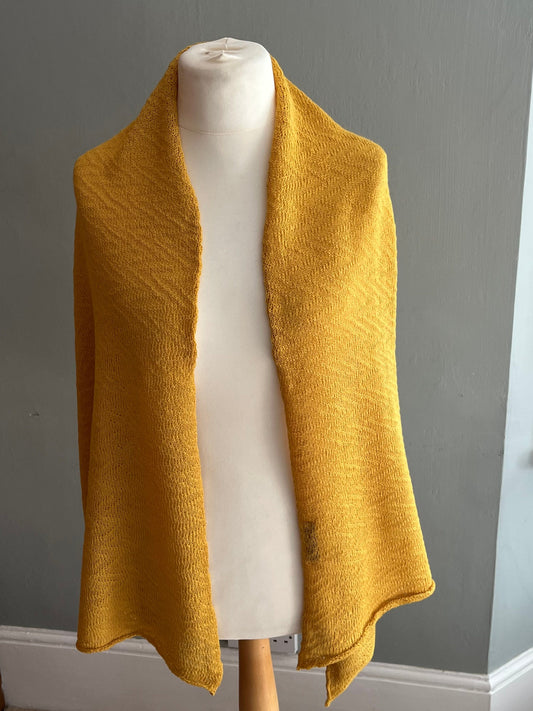 Mustard Lightweight Baby Alpaca Summer Shawl