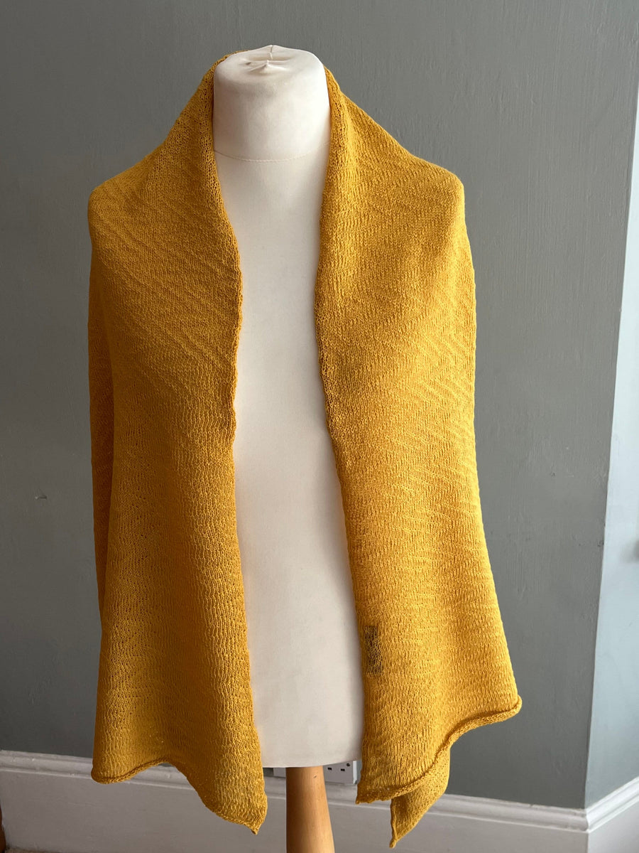 Mustard Lightweight Baby Alpaca Summer Shawl