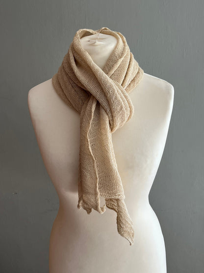 Beige Lightweight Baby Alpaca Summer Shawl, photo 2