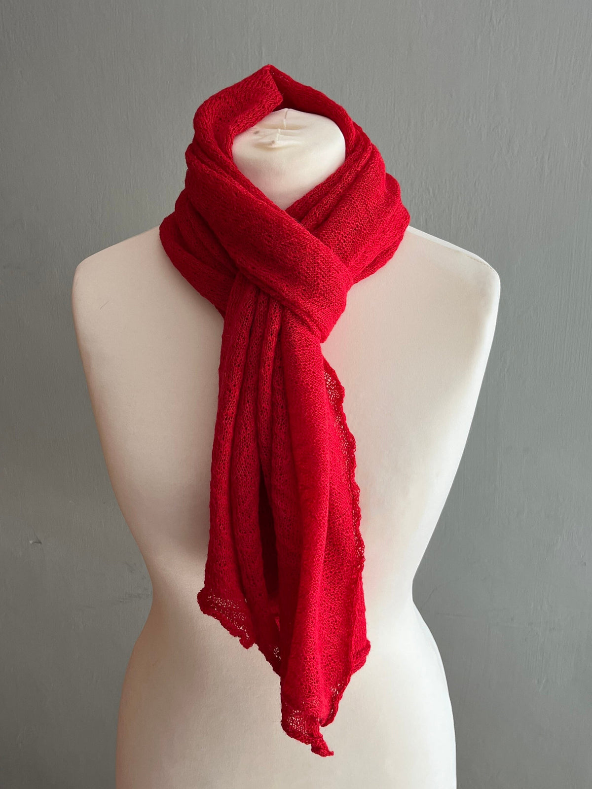 Crimson Lightweight Baby Alpaca Summer Shawl, photo 4