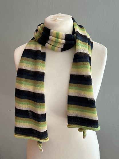 Lime & Black Stripe Lightweight Baby Alpaca Summer Shawl, photo 4