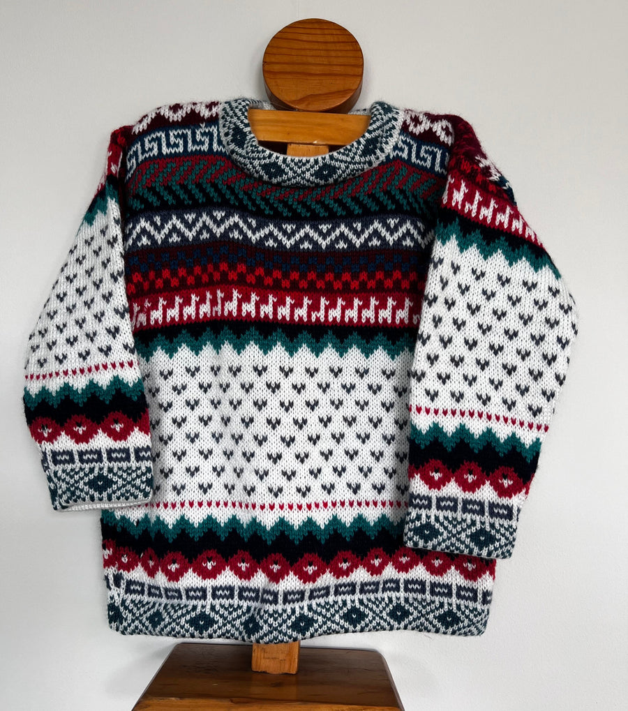 Ivory Andean Fair Isle Alpaca-Blend Kids Jumper