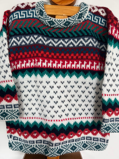 Ivory Andean Fair Isle Alpaca-Blend Kids Jumper, photo 4