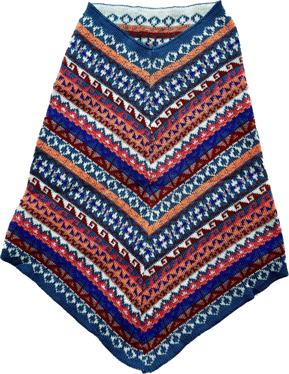 Blue & Pink Fair Isle Alpaca Blend Snood Shawl, photo 9
