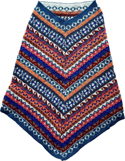 Blue & Pink Fair Isle Alpaca Blend Snood Shawl, photo 9
