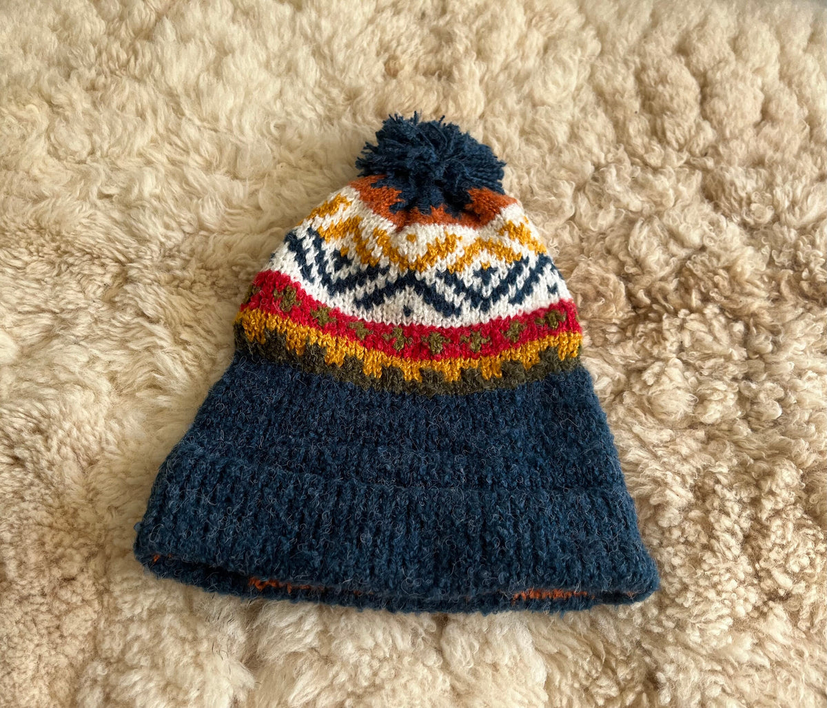 Navy Fair Isle Alpaca Bobble Hat, photo 4