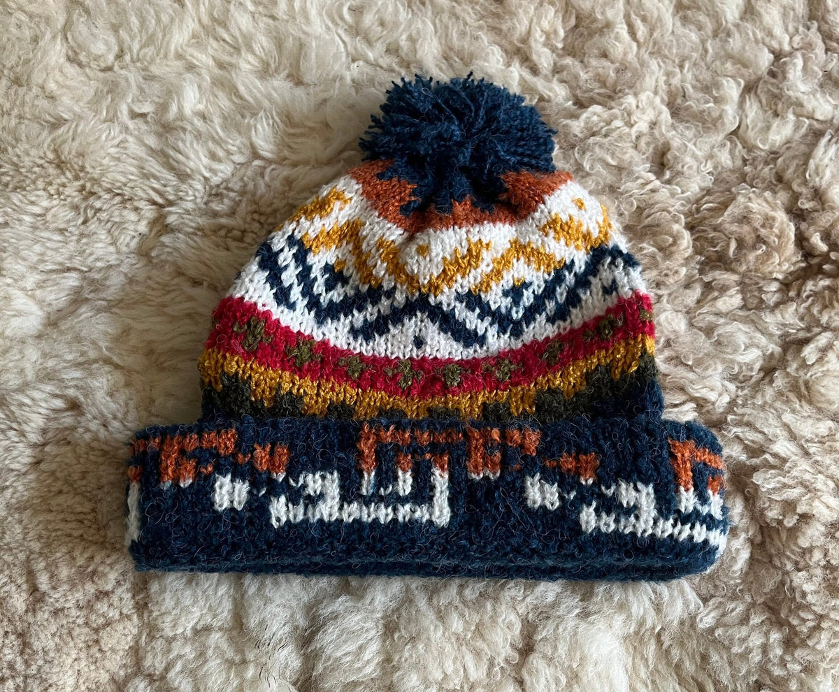 Navy Fair Isle Alpaca Bobble Hat, photo 3